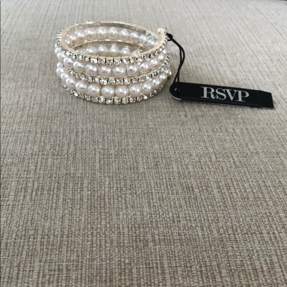 RSVP Rhinestone/pearl bracelet NWT